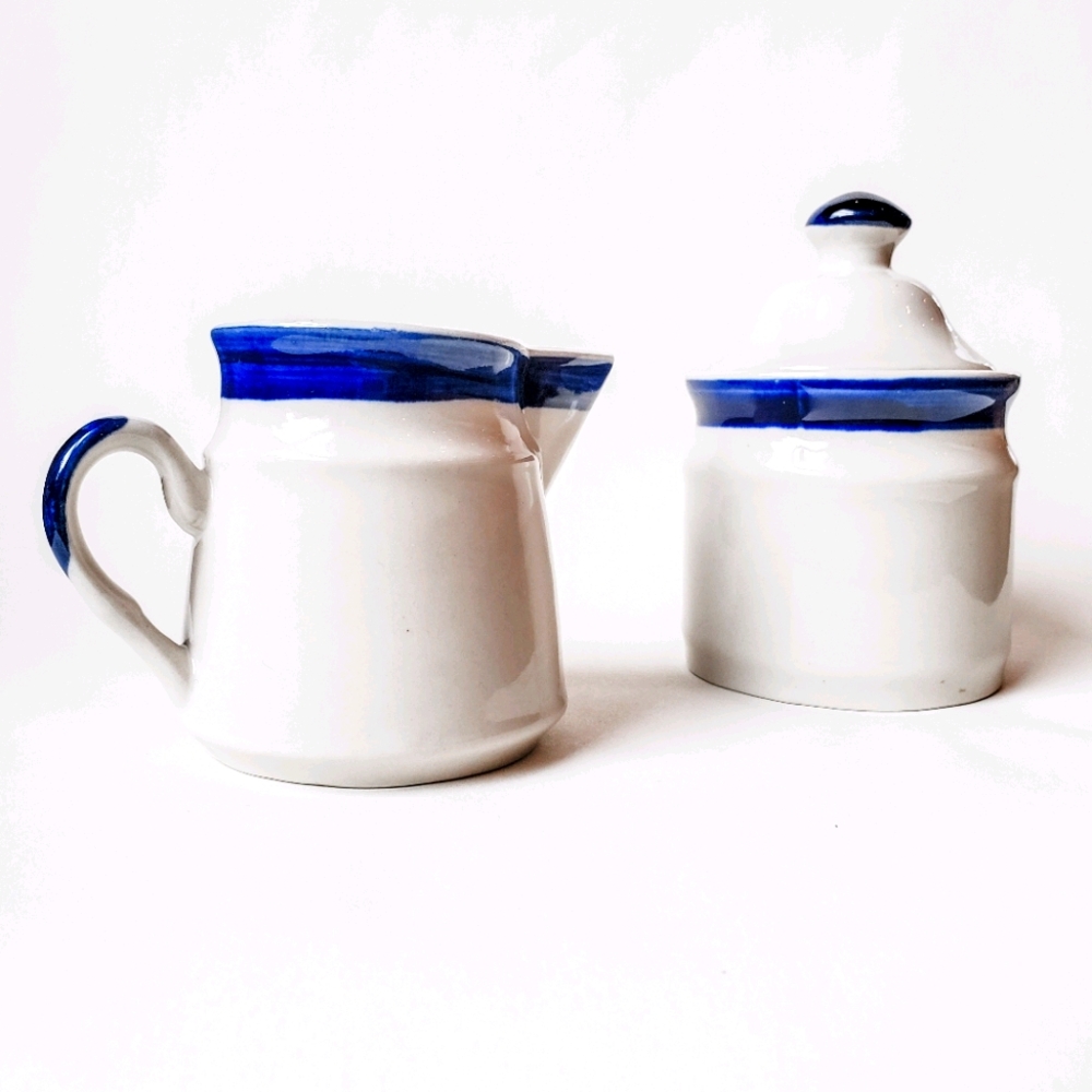 Vintage Stoneware Cream & Sugar Set